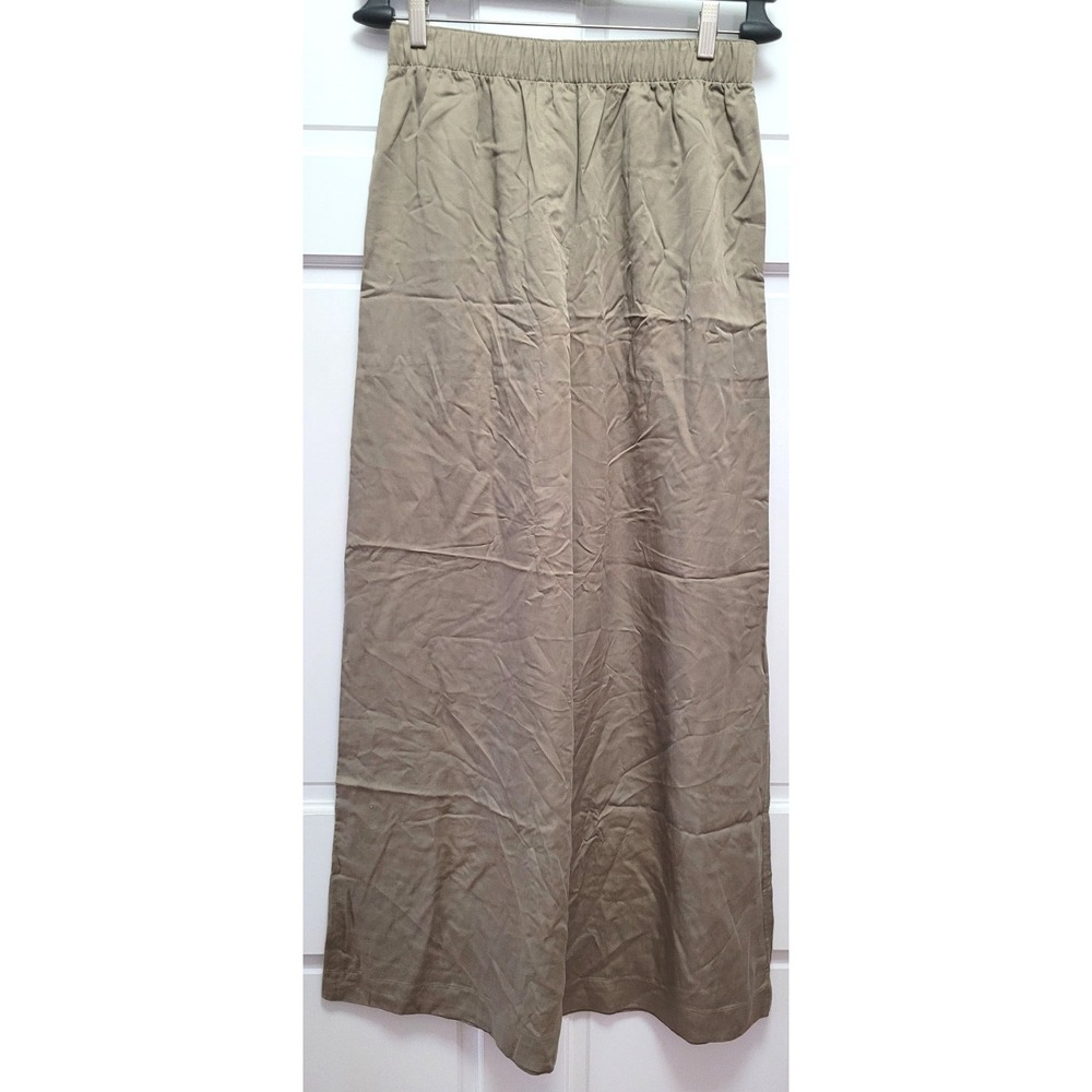 Wilfred Aritzia Women's 100% Lyocell Silky Soft Wide Leg Pants - Olive Green - S